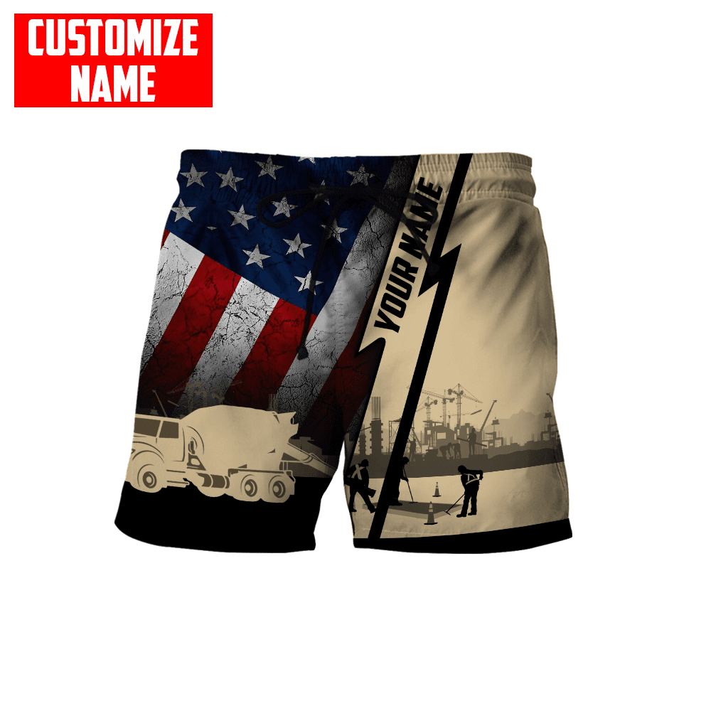 US Concrete Finisher Custom name 3D printed shirts