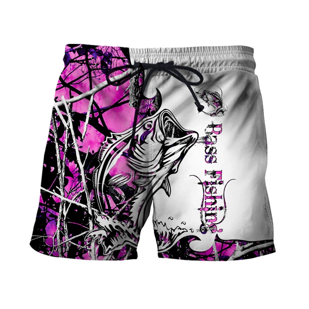 Bass Fishing Sport Country Girl Camo tattoo 3D shirts for men and women