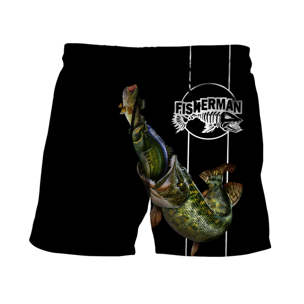 The great fish eats the small Black Fishing 3d print shirts