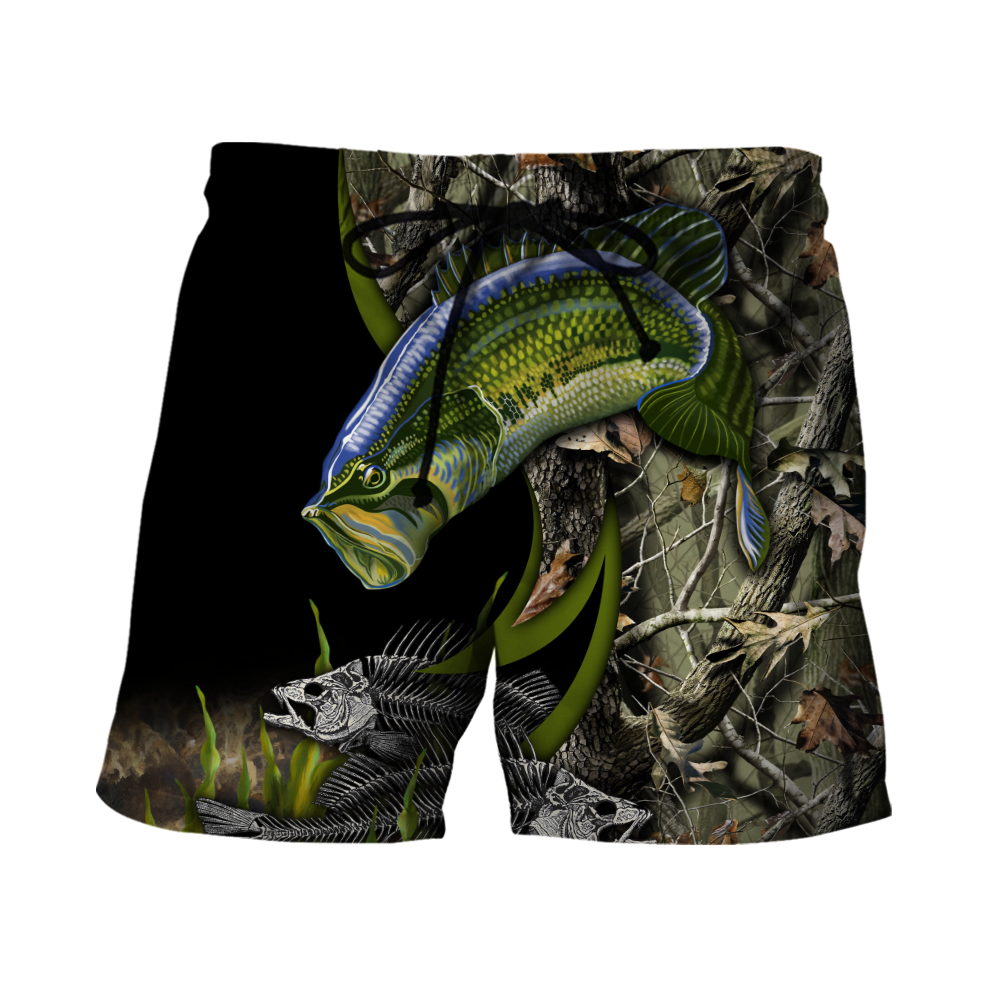 Bass Fishing Painting Fall Camo Reaper 3d print shirts