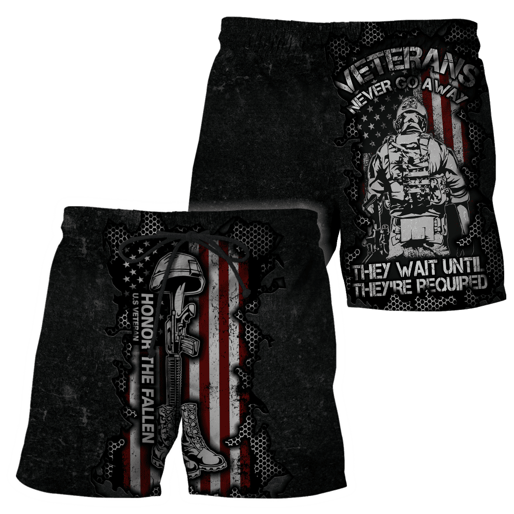 US Veteran never go away 3d printed shirts Proud Military