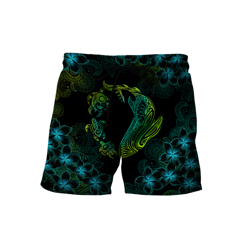 Turtle And Shark Habiscus Hawaii 3D Unisex Shirt