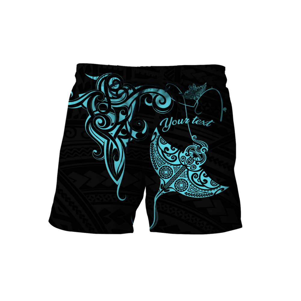 Amazing Polynesian Blue Ray Tattoo Personalized Unisex Deluxe Hoodie ML