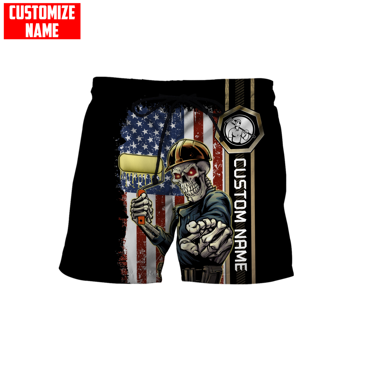 Tmarc Tee Personalized Name American Painter 3D All Over Printed Unisex Shirts Skull