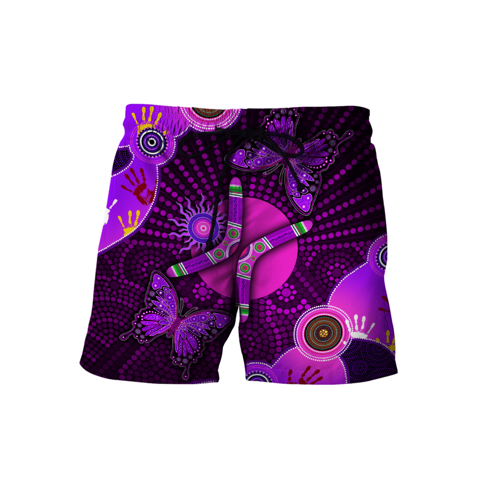 Aboriginal Naidoc Week 2021 Purple Butterflies 3D All Over Printed Shirts