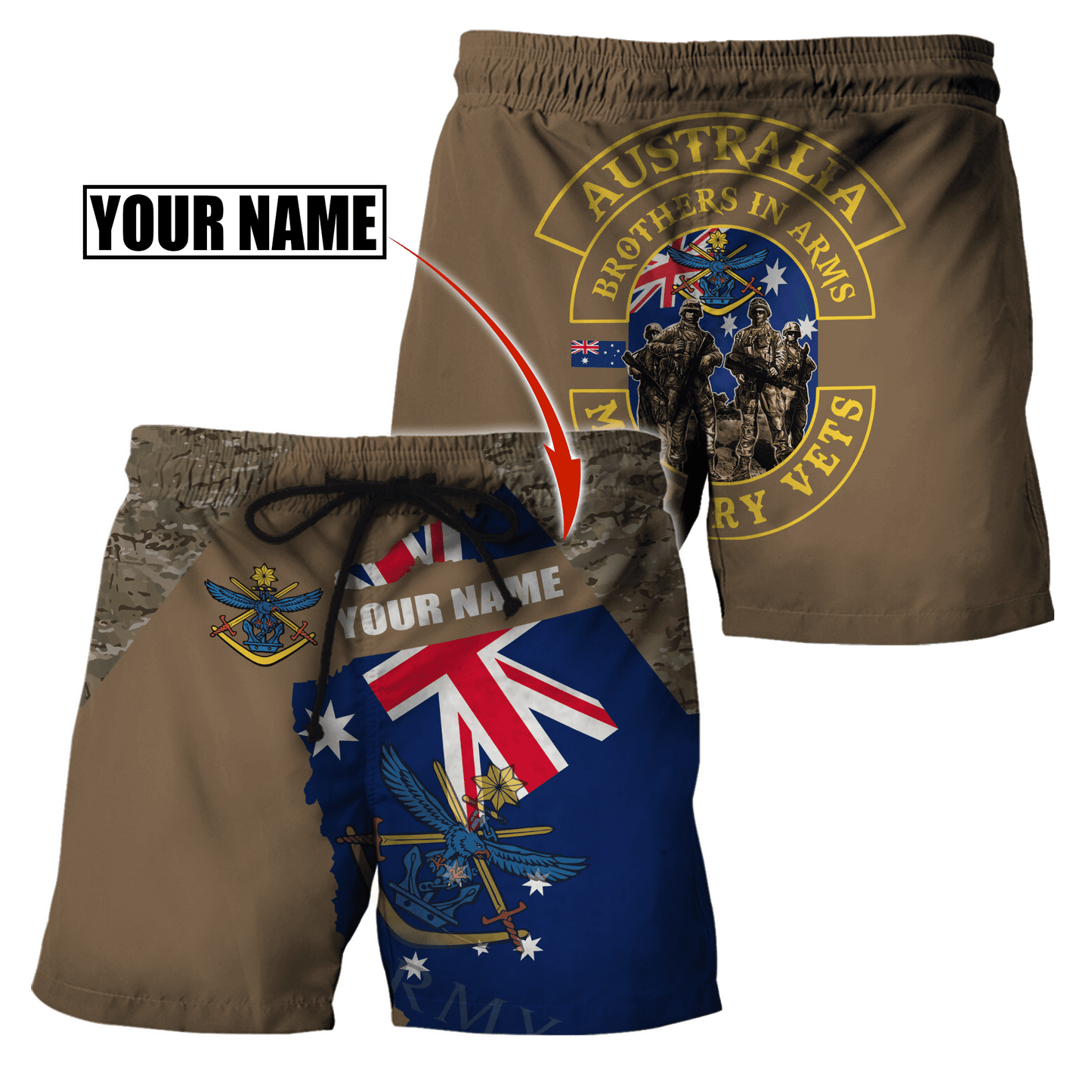 Tmarc Tee Custom name Australia Army Brothers in arms AU 3D print shirts