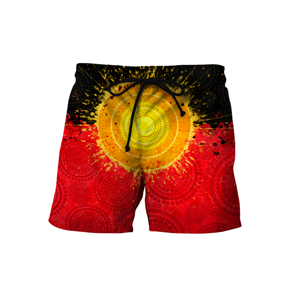 Tmarc Tee Aboriginal Flag Indigenous Sun Painting Art 3D design shirts