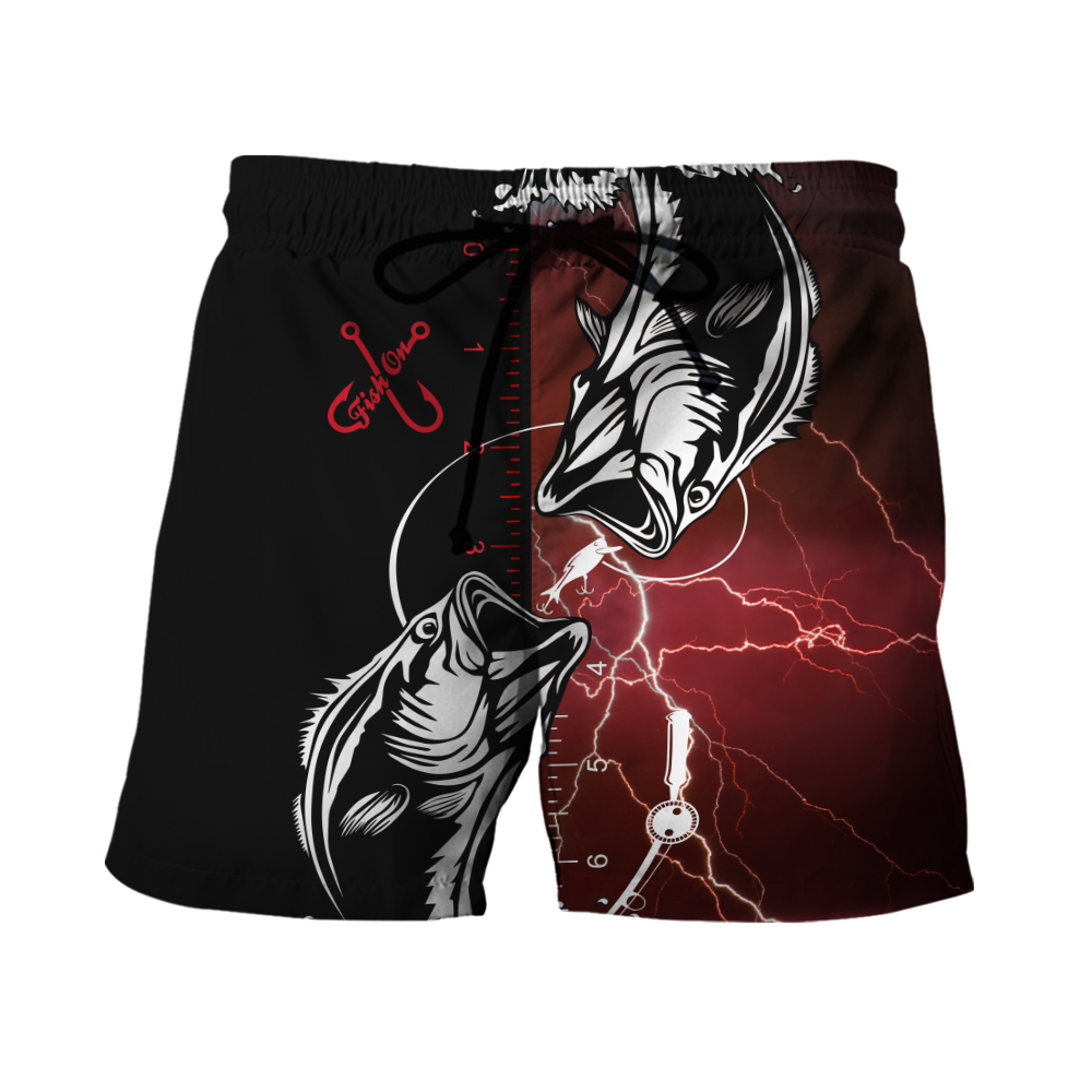 Bass fishing tattoo the rule Red colour 3D print shirts