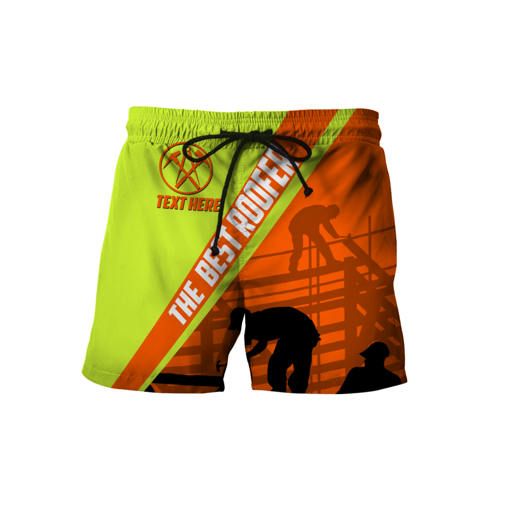 THE BEST ROOFER GREEN AND ORANGE - PERSIONALIZED NAME 3D HOODIE SHIRT
