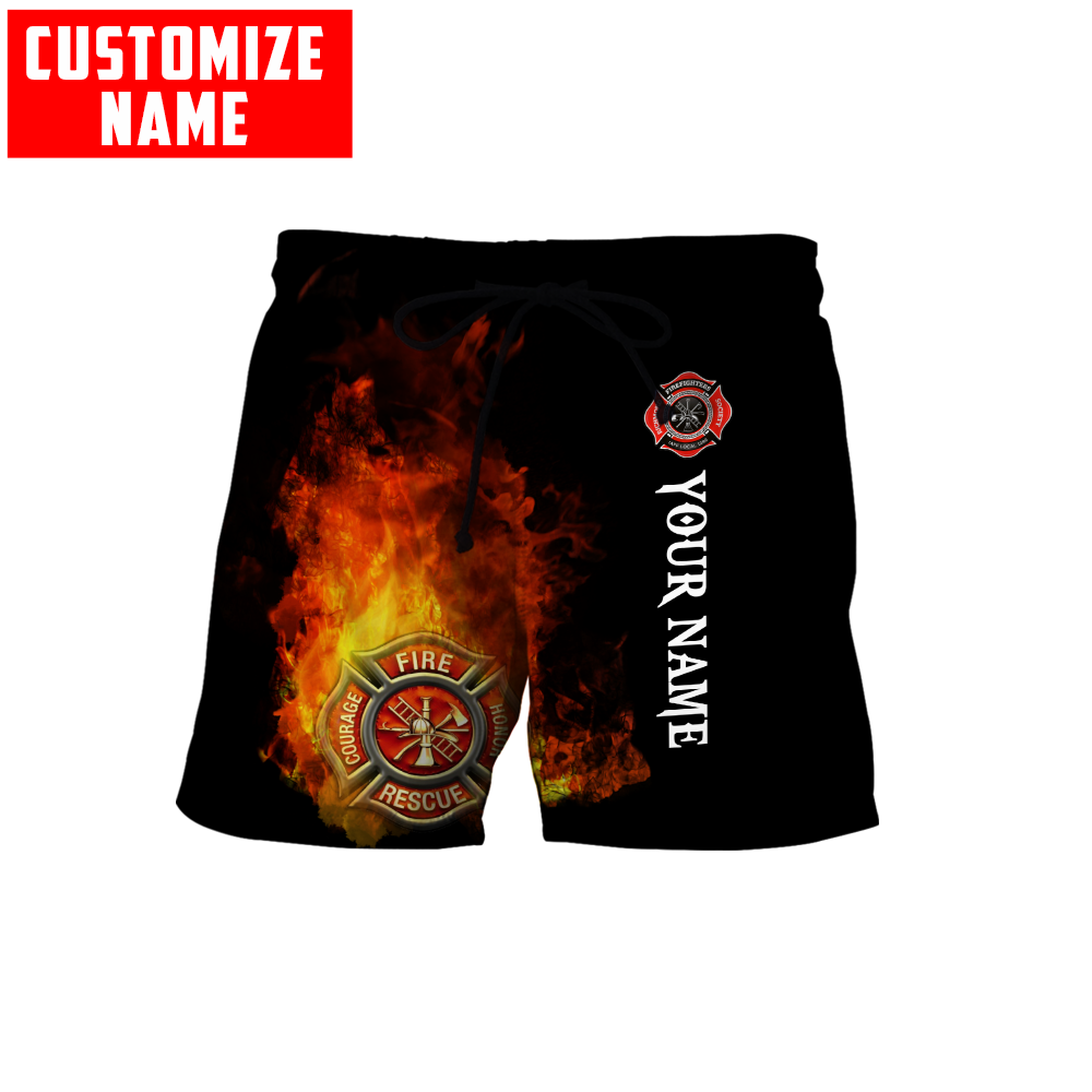 Customize Name Firefighter 3D All Over Printed Unisex Shirts