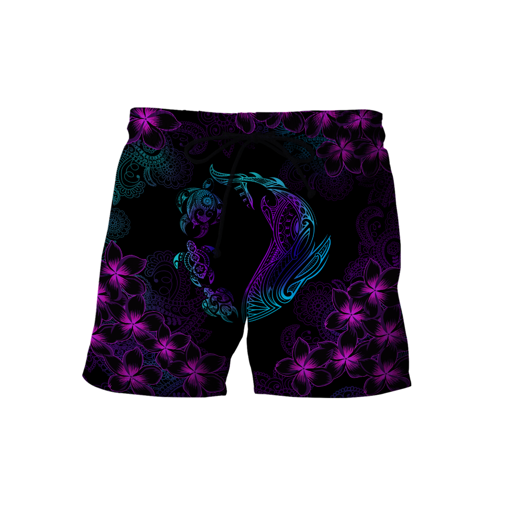 Turtle And Shark Habiscus Hawaii 3D Unisex Shirt