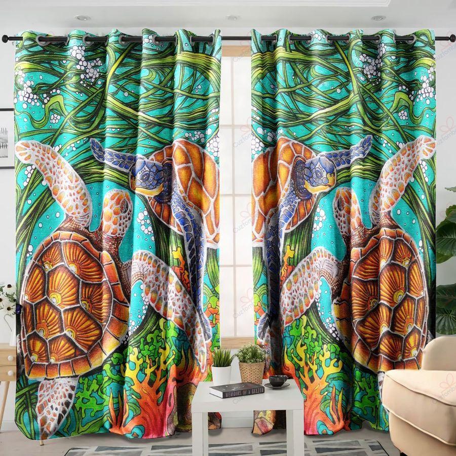 A Couple Of Sea Turtle Real Love Window Curtains SU160602