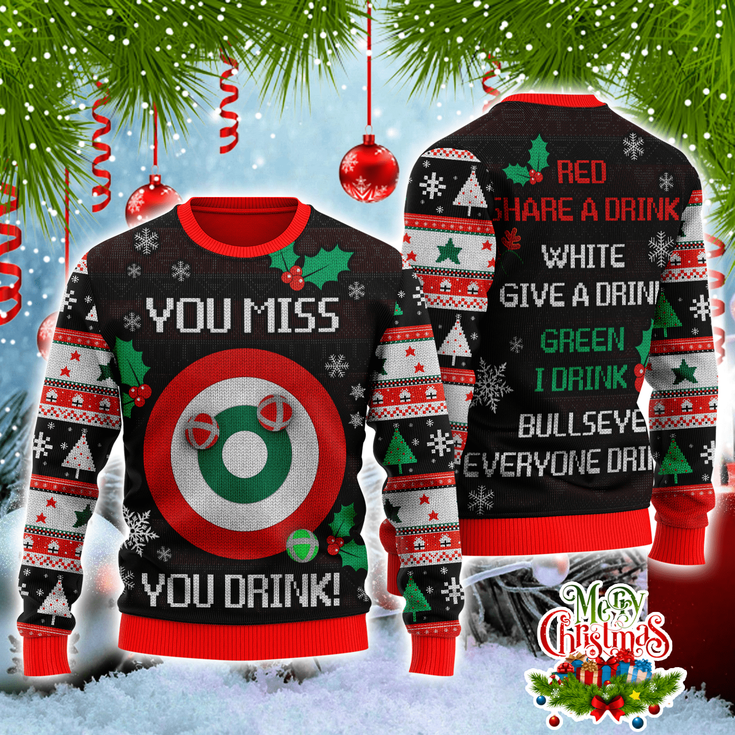 You Miss You Drink Christmas 3D All Over Printed Unisex Shirts