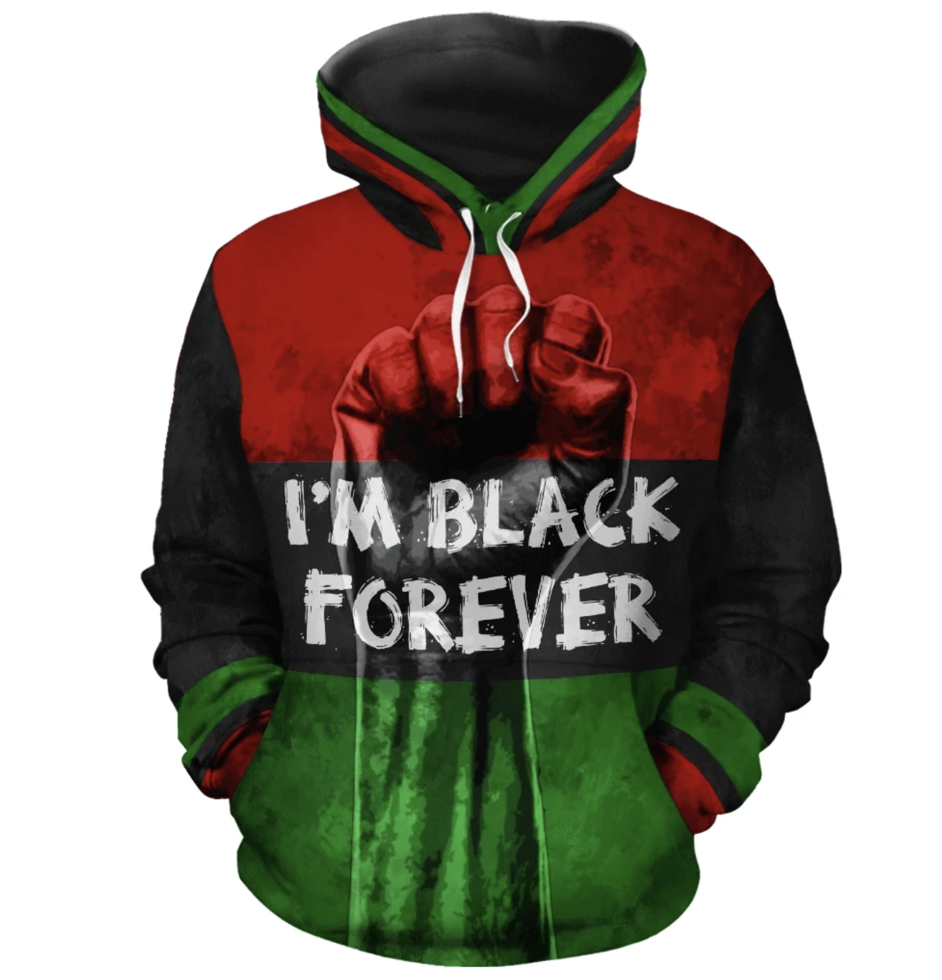 African Hoodie - African I'm Black Forever Hoodie - Amaze Style™-ALL OVER PRINT HOODIES (A)