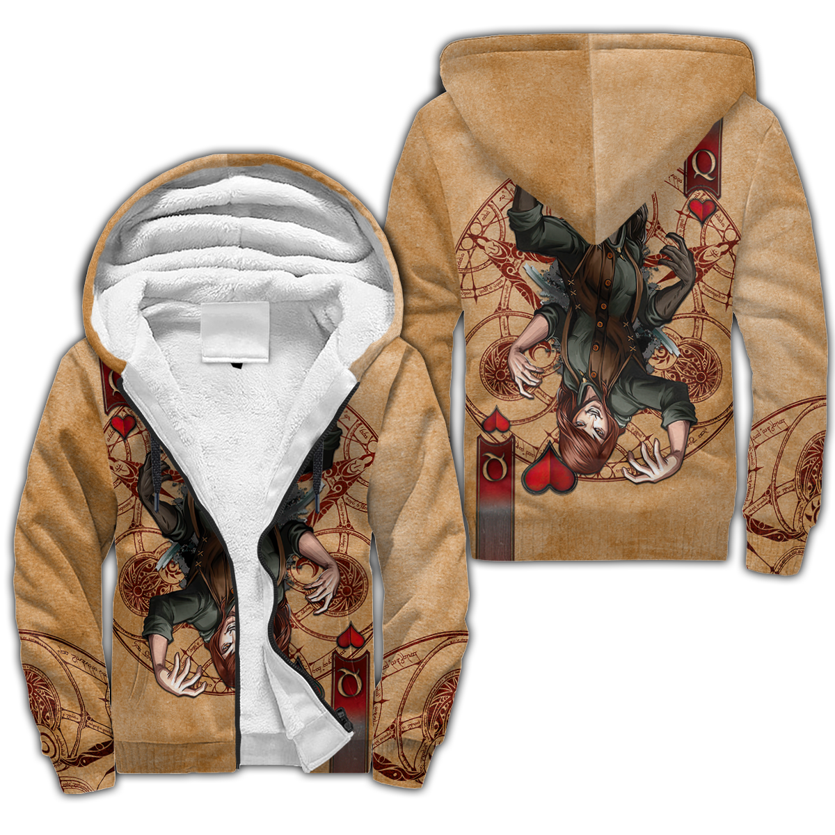 Wolf Poker All Over Printed Unisex Deluxe Hoodie ML