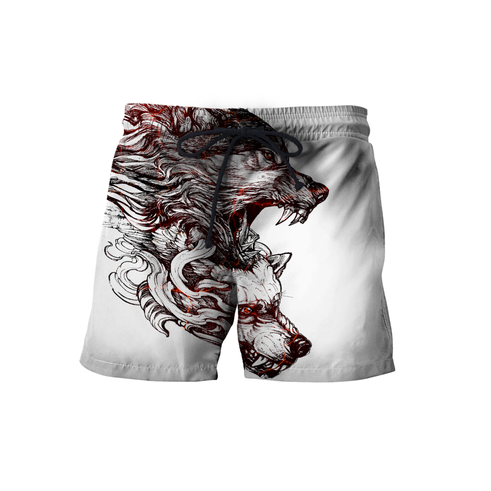 3D Alpha Wolf Tattoo Over Printed Shirt for Men and Women