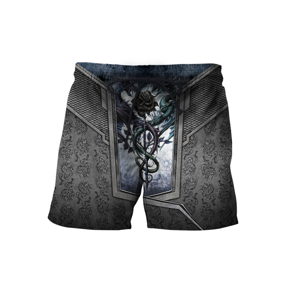 3D Tattoo and Dungeon Dragon Hoodie HAC020114-Apparel-NM-Shorts-S-Vibe Cosy™
