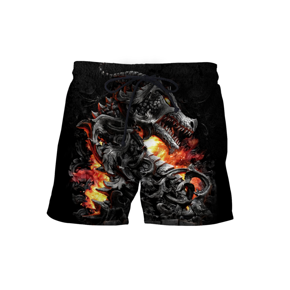 3D Armor Tattoo and Dungeon Dragon Hoodie HAC140103-Apparel-NM-Shorts-S-Vibe Cosy™