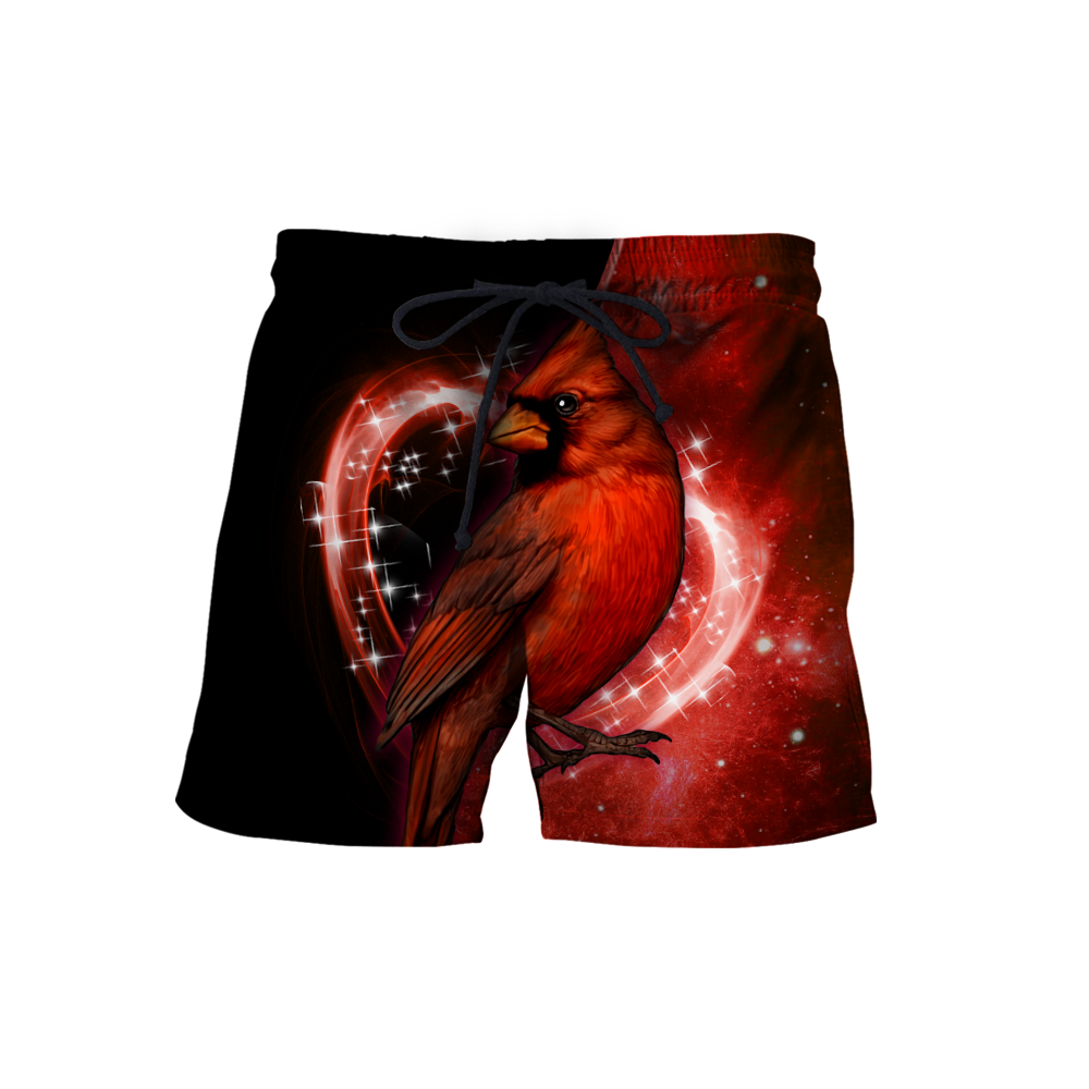 Cardinal Birds Red Color shirts dress shorts for men and women
