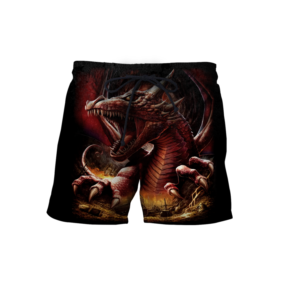 3D Armor Tattoo and Dungeon Dragon Hoodie HAC140101-Apparel-NM-Shorts-S-Vibe Cosy™