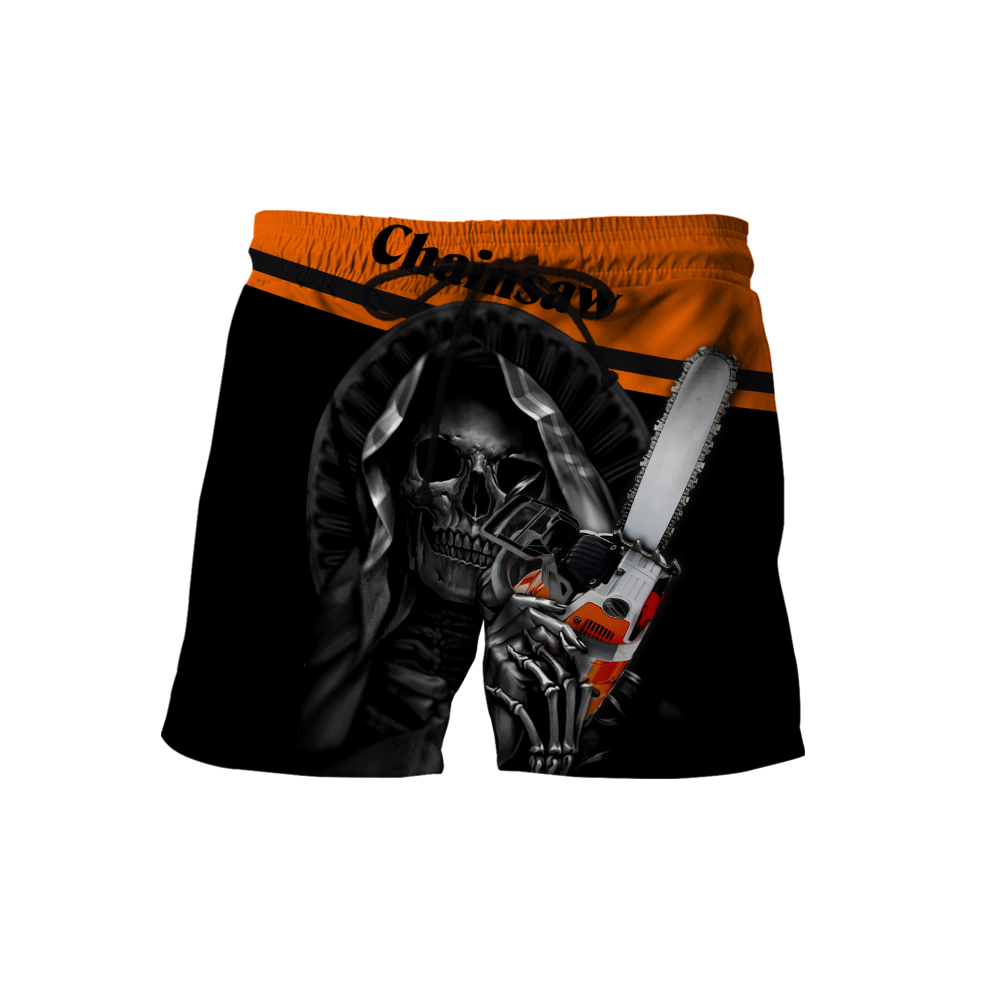 3D All Over Printed Logger Skull Chainsaw Unisex Shirts