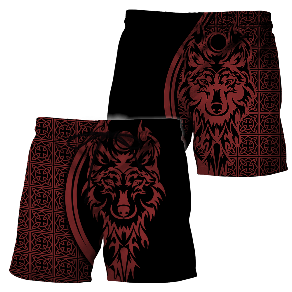 Tattoo Wolf Hoodie T Shirt For Men and Women HAC080606-NM-Apparel-NM-Shorts-S-Vibe Cosy™