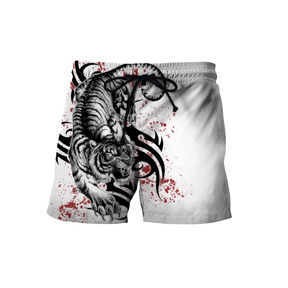 White Tiger Tattoo 3D All Over Printed Shirts For Men and Women