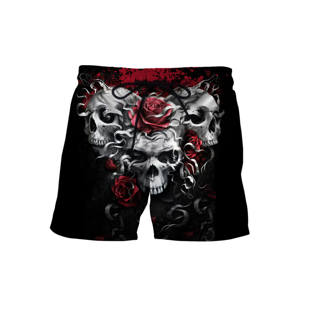 Unique Unisex All Over Printed Skulls And Roses Shirts MEI