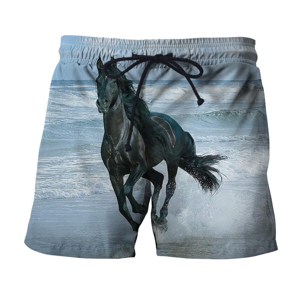 3D All Over Printed Horse Black Shirts And Shorts - Amaze Style™-Apparel