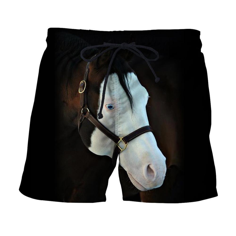 3D All Over Printed White Face Horse Shirts and Shorts-Apparel-6teenth World-SHORTS-S-Vibe Cosy™