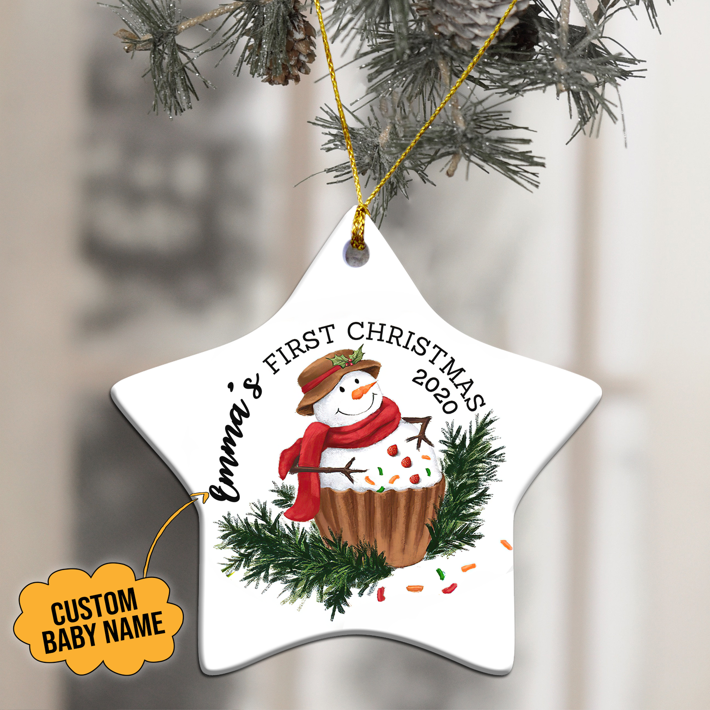 Baby First Christmas Customized Ornament, Christmas Gifts Home Decor Gift For Baby