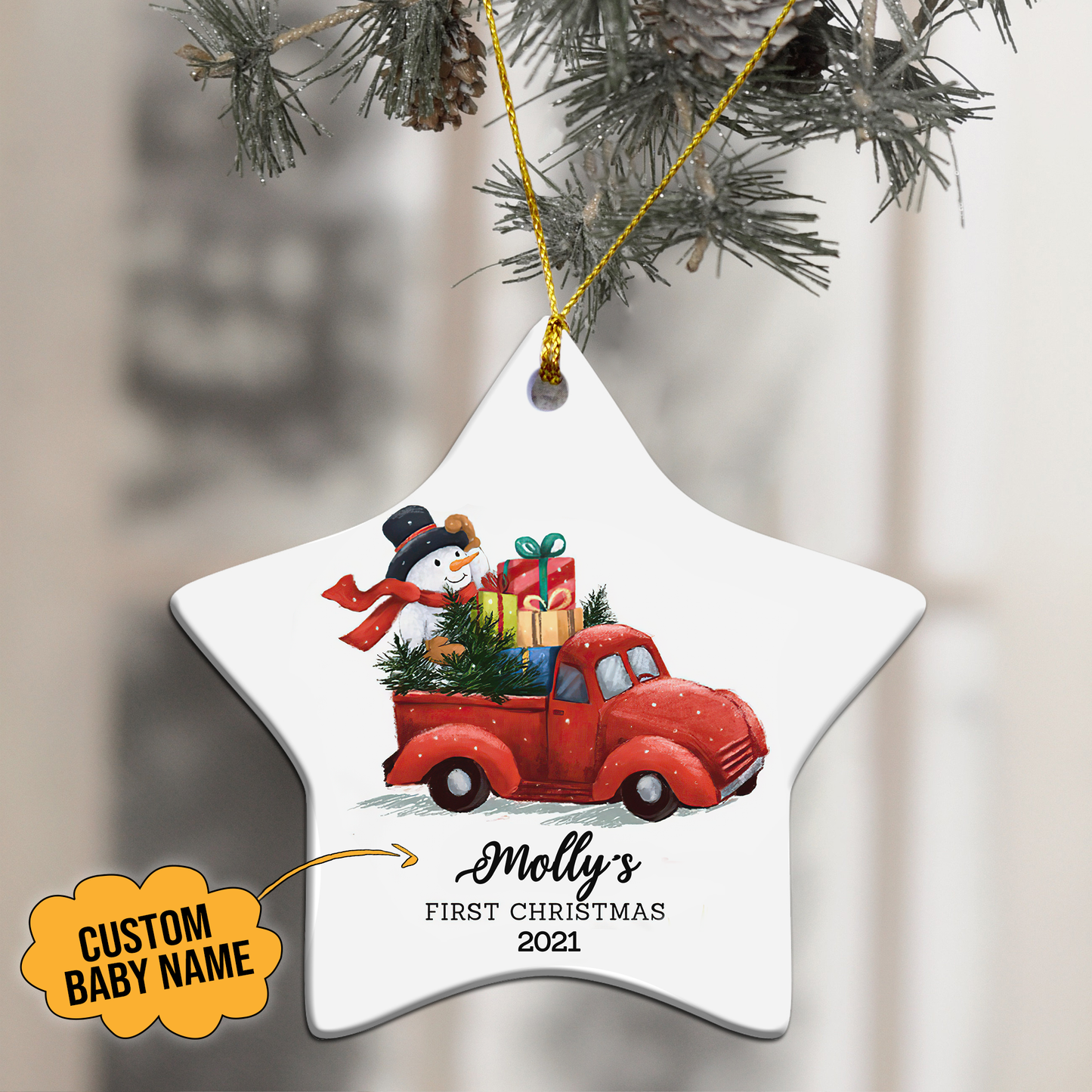 Baby First Christmas Customized Ornament, Christmas Gifts Home Decor Gift For Baby