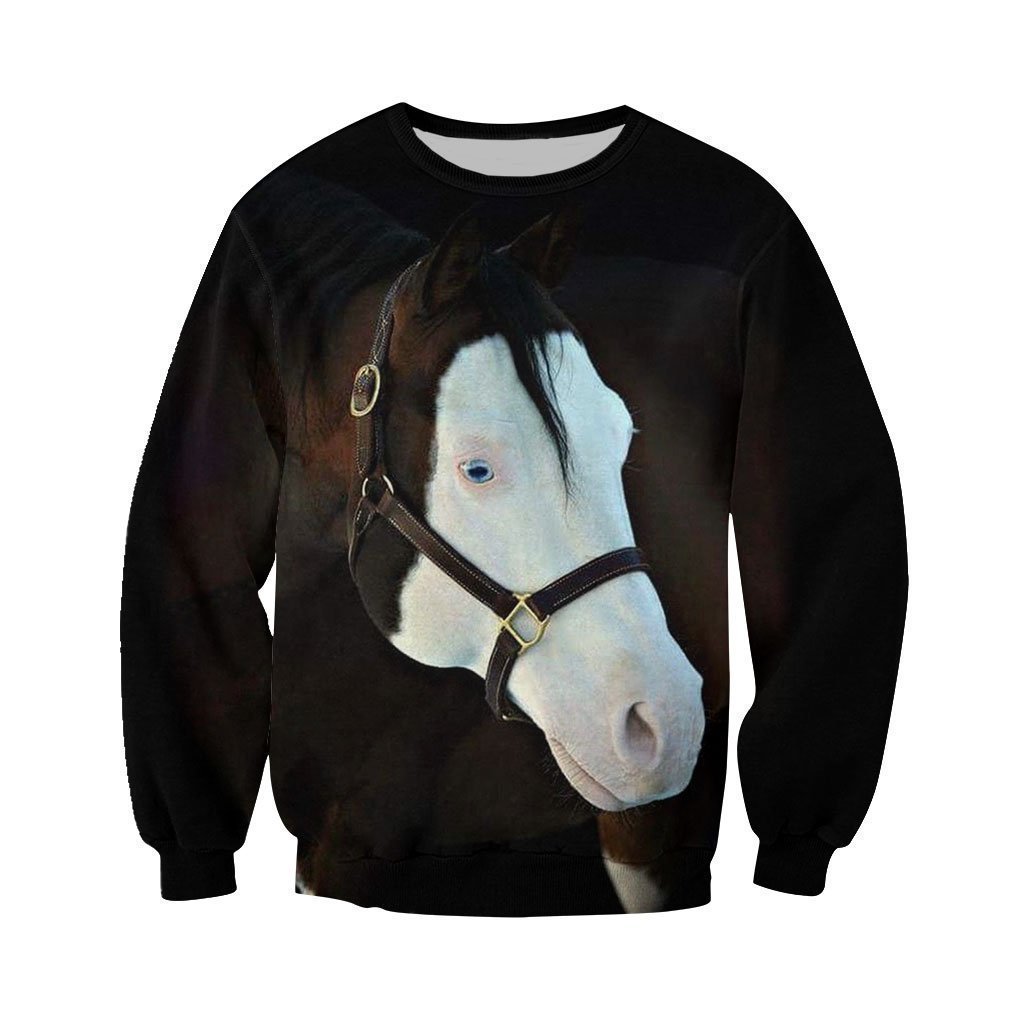 3D All Over Printed White Face Horse Shirts and Shorts-Apparel-6teenth World-Sweatshirt-S-Vibe Cosy™