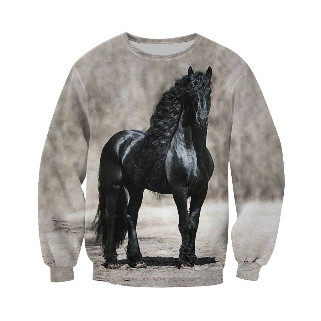 3D All Over Printed Black Horse Shirts - Amaze Style™-Apparel