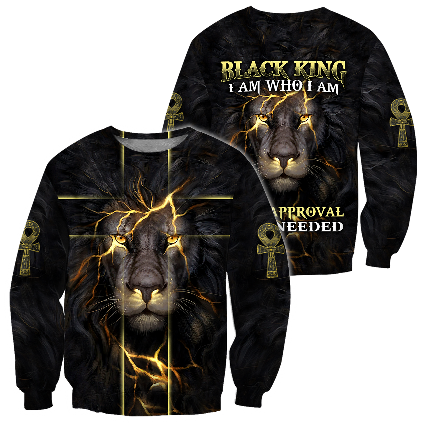 Black King-I Am Who I Am Ankh Symbol  3D All Over Printed Shirts For Men and Women Pi11062003S1