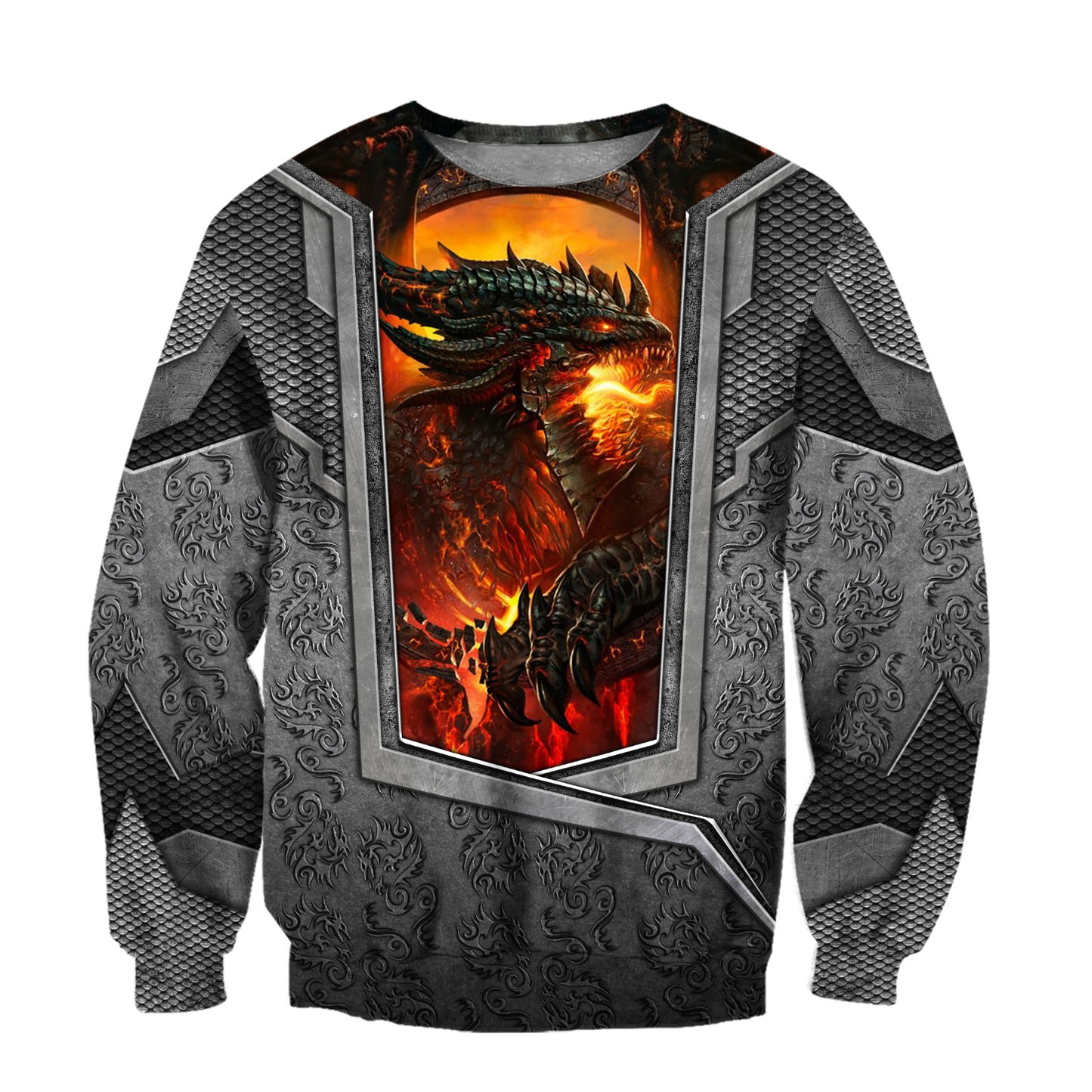 3D Tattoo and Dungeon Dragon Hoodie HAC020115-Apparel-NM-Sweater-S-Vibe Cosy™