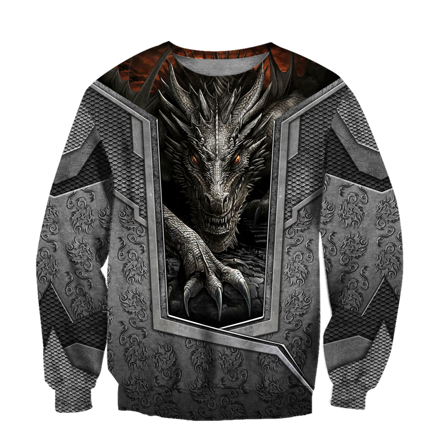 3D Tattoo and Dungeon Dragon Hoodie HAC27125-Apparel-NM-Sweater-S-Vibe Cosy™