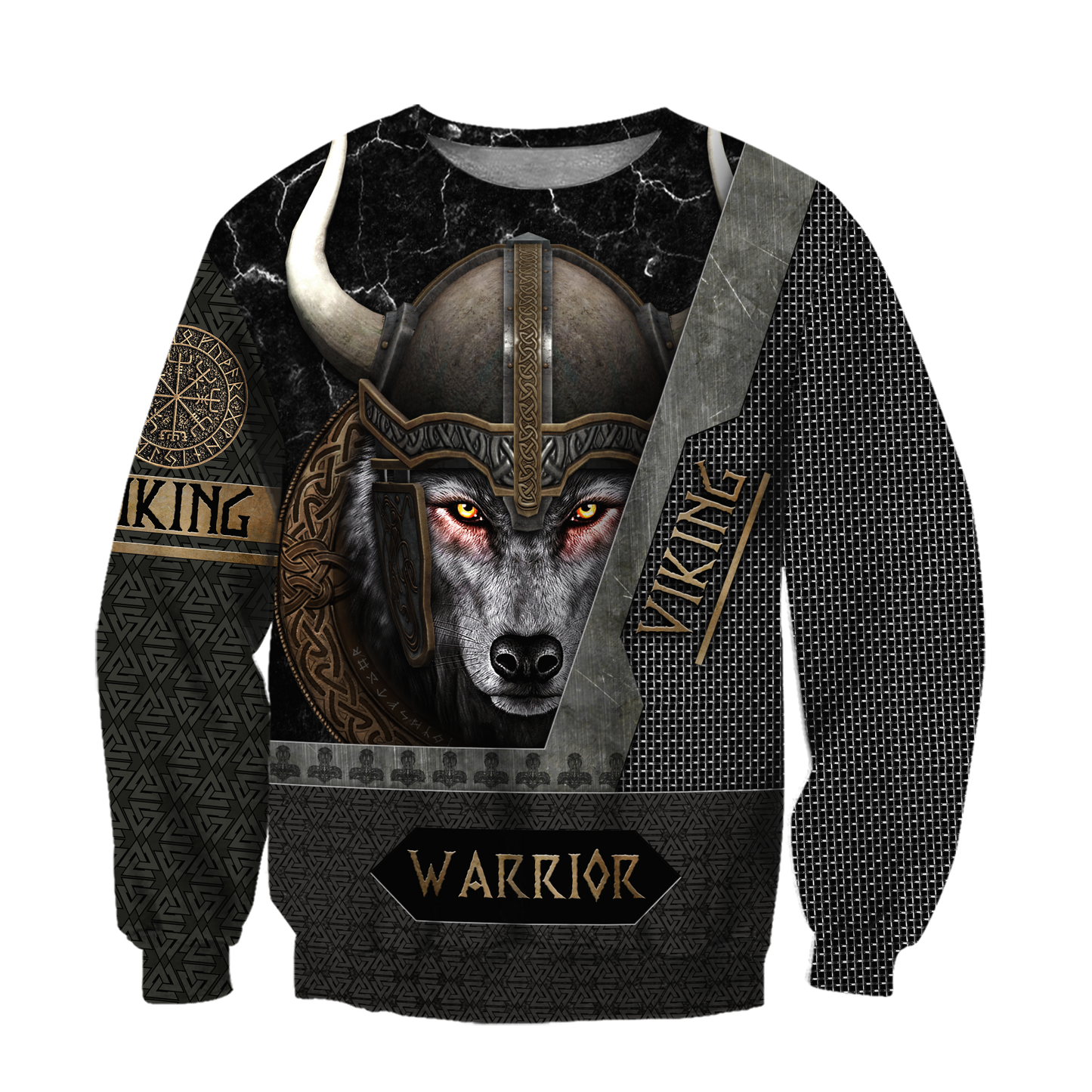 3D Viking Wolf Warrior Over Printed Hoodie for Men and Women