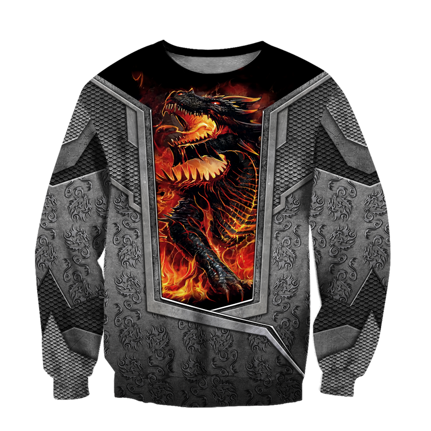 3D Tattoo and Dungeon Dragon Hoodie HAC27126-Apparel-NM-Sweater-S-Vibe Cosy™