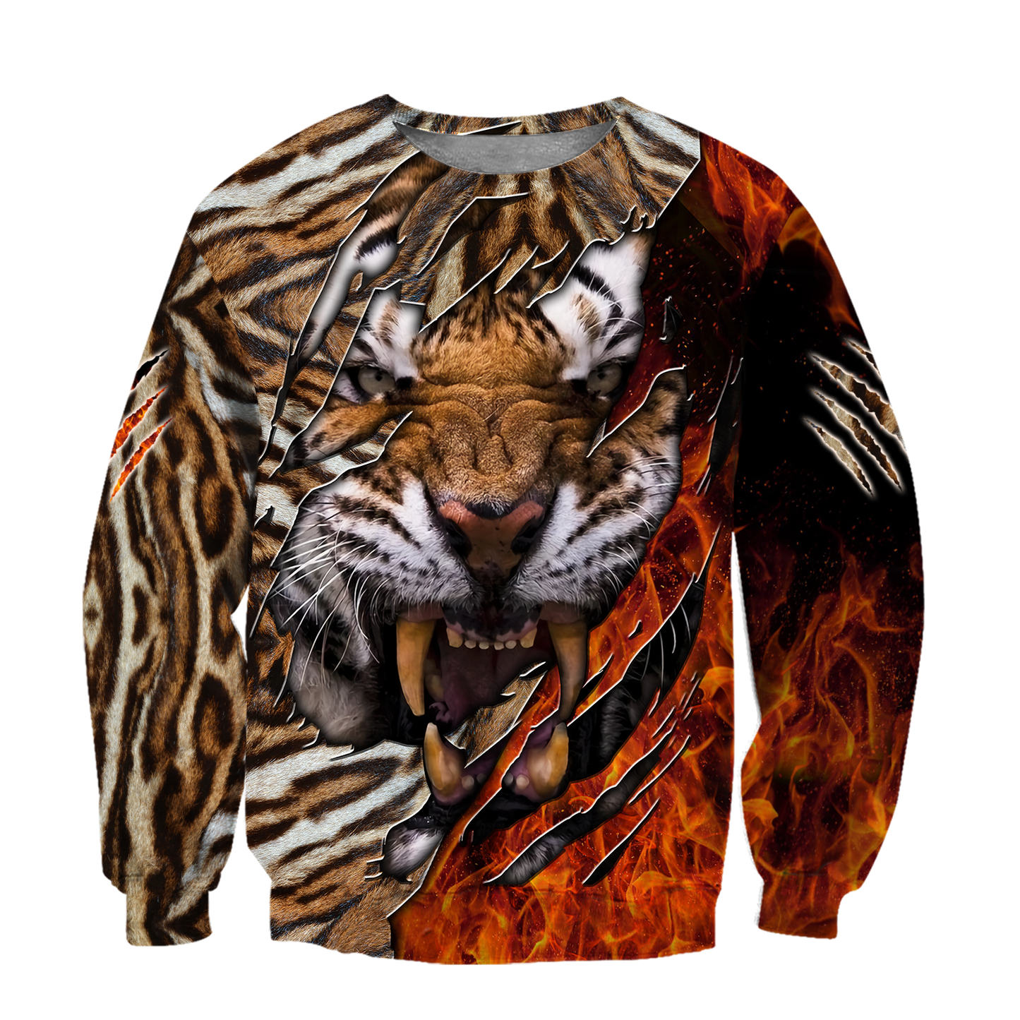 Warrior Tiger Hoodie Over Printed for Men and Women