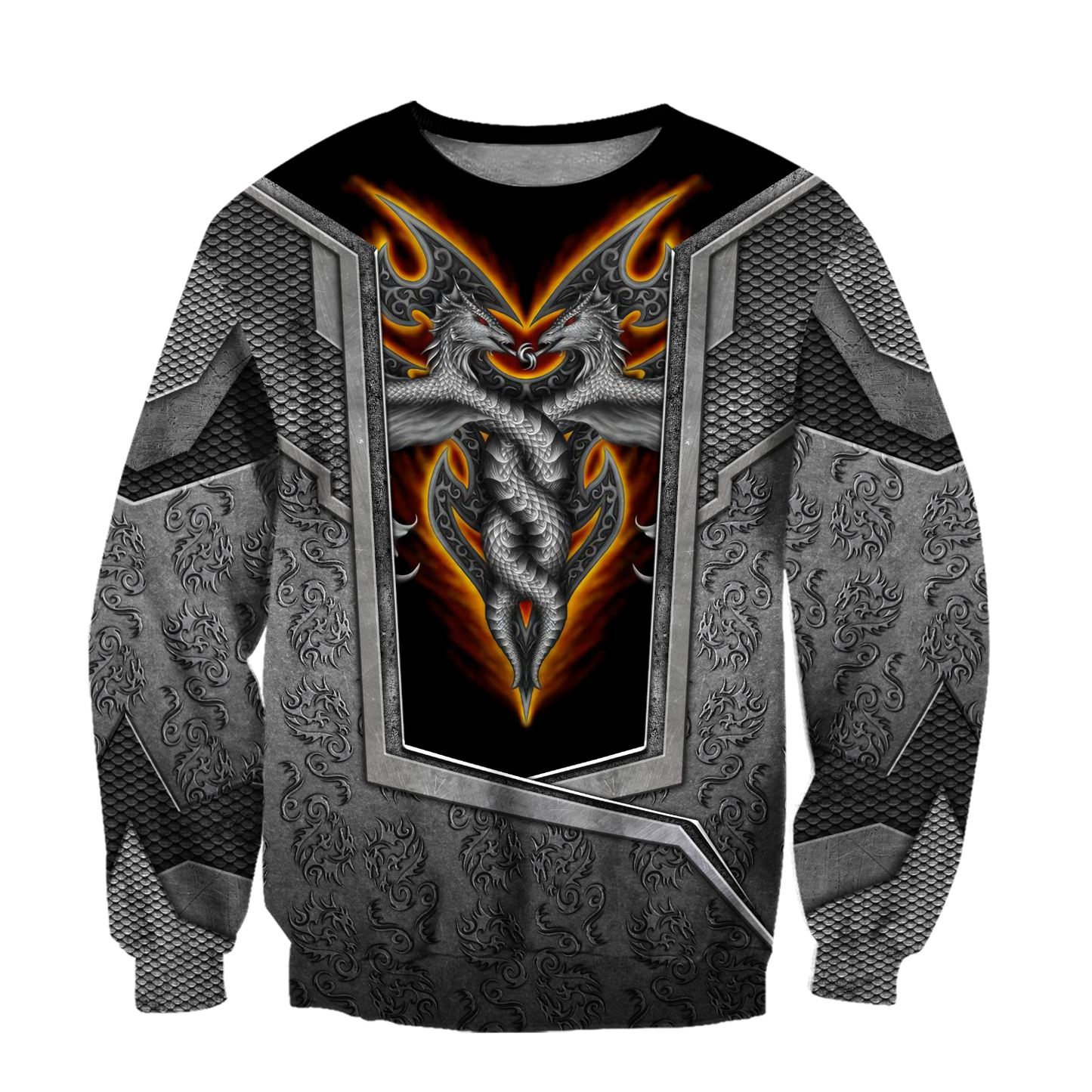 3D Tattoo and Dungeon Dragon Hoodie HAC020108-Apparel-NM-Sweater-S-Vibe Cosy™