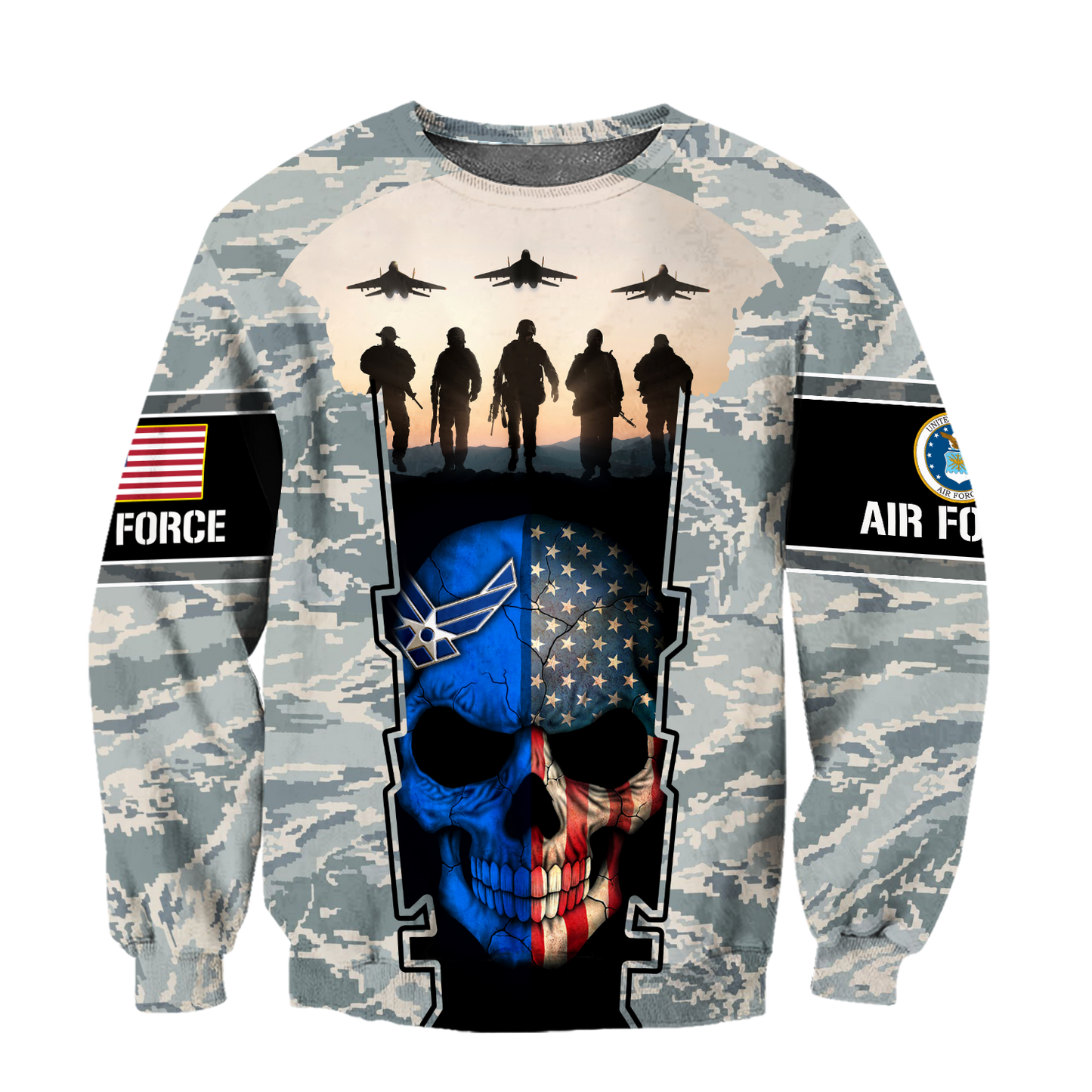 US Air Force skull 3d all over printed for man and women Pi270203 PL - Amaze Style™-Apparel