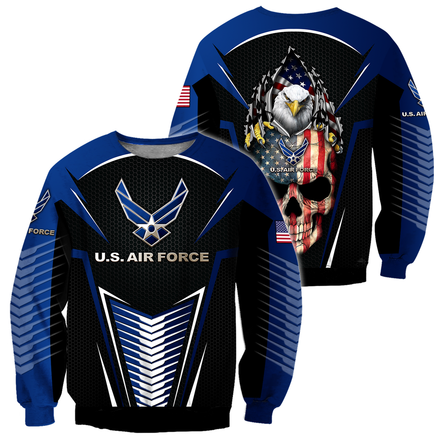 US AirForce skull 3d all over printed for man and women Pi270202 PL - Amaze Style™-Apparel