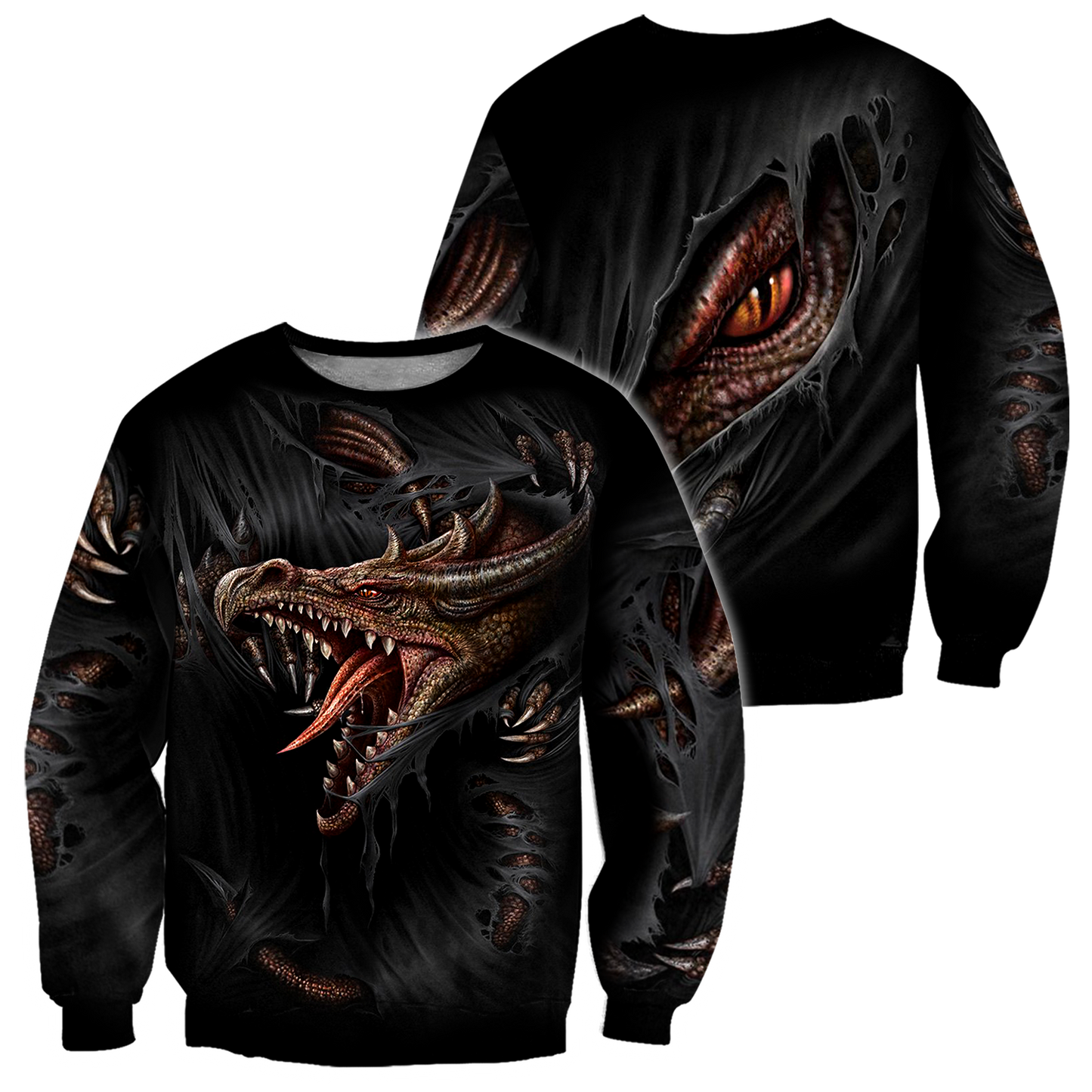 3D Armor Tattoo and Dungeon Dragon Hoodie Pi150104 - Amaze Style™-Apparel