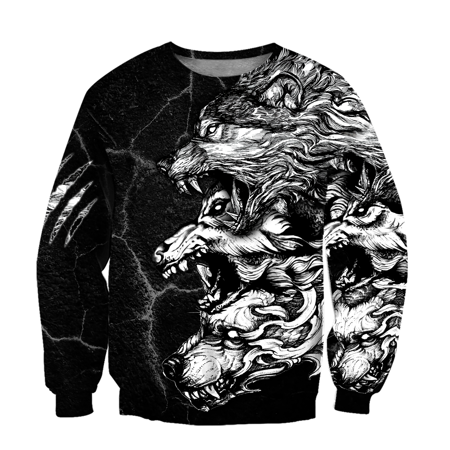 Three Gray Wolfs Tattoo 3D Over Printed Shirt for Men and Women