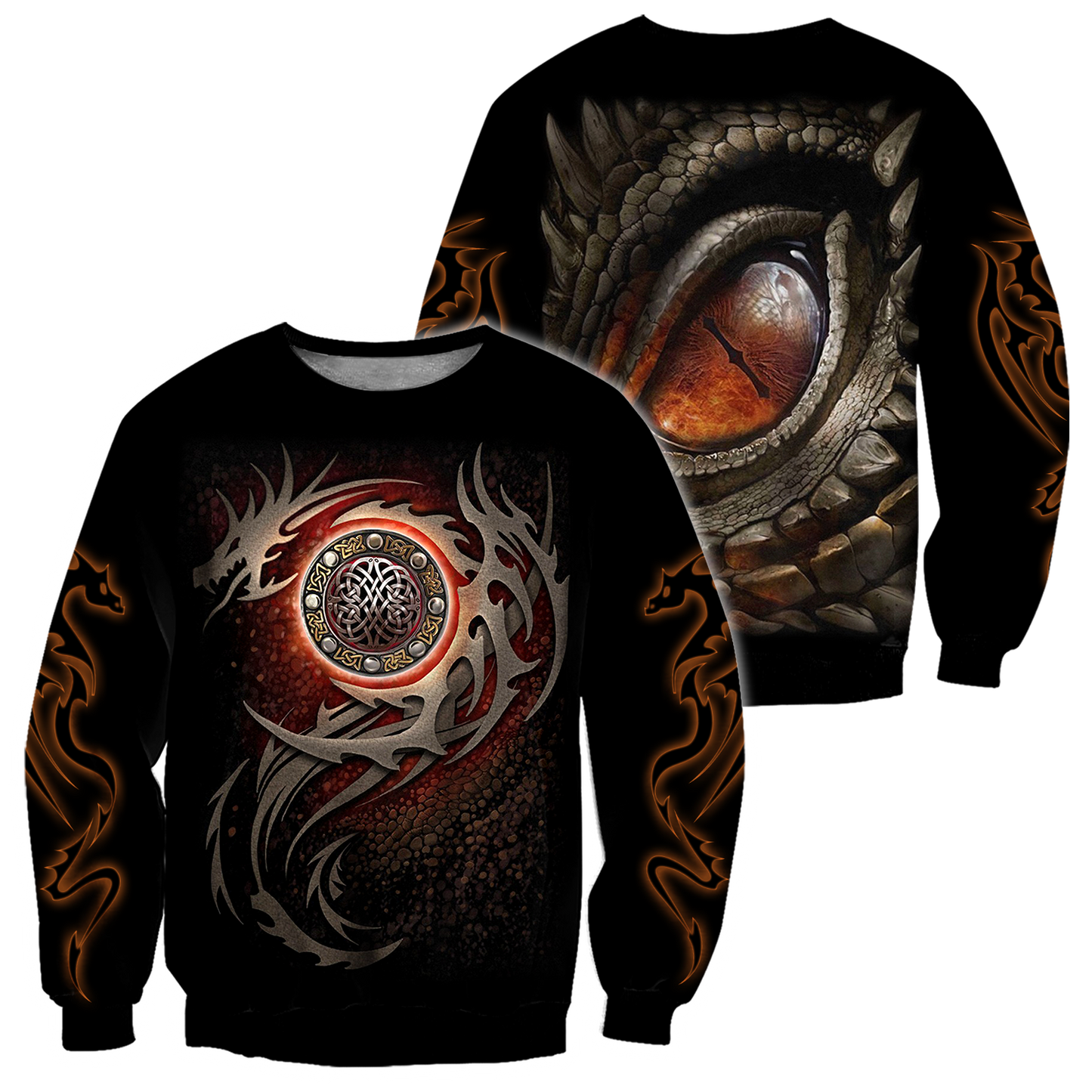 3D Armor Tattoo and Dungeon Dragon Hoodie Pi150101-Apparel-NM-Sweater-S-Vibe Cosy™