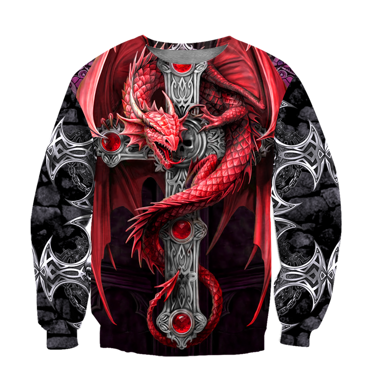 Tattoo and Dungeon Dragon Hoodie T Shirt For Men and Women HAC090606-Apparel-NM-Sweatshirts-S-Vibe Cosy™