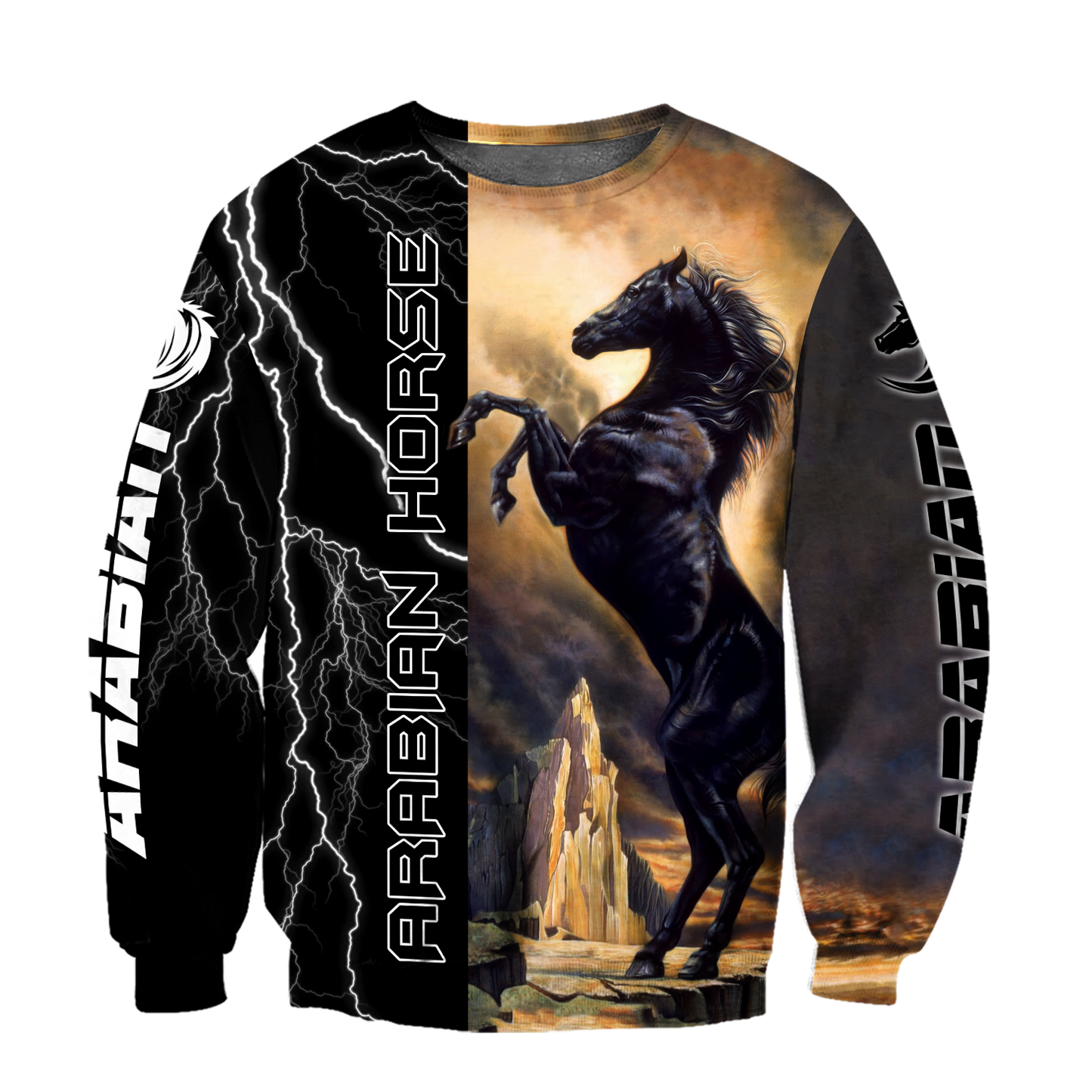 Black Stallion Arabian Horse 3D All Over Printed Shirt Hoodie Pi301202 - Amaze Style™-Apparel