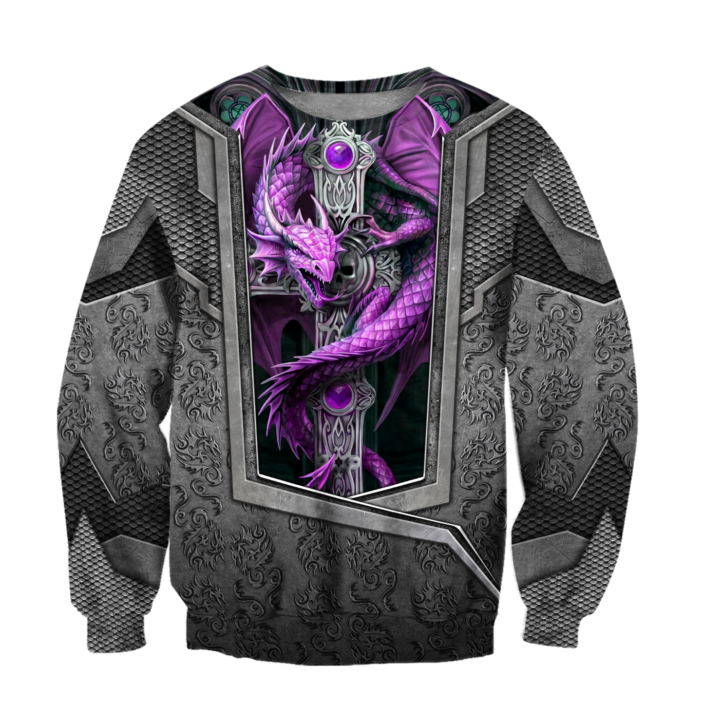 3D Tattoo and Dungeon Dragon Hoodie HAC27121-Apparel-NM-Sweater-S-Vibe Cosy™
