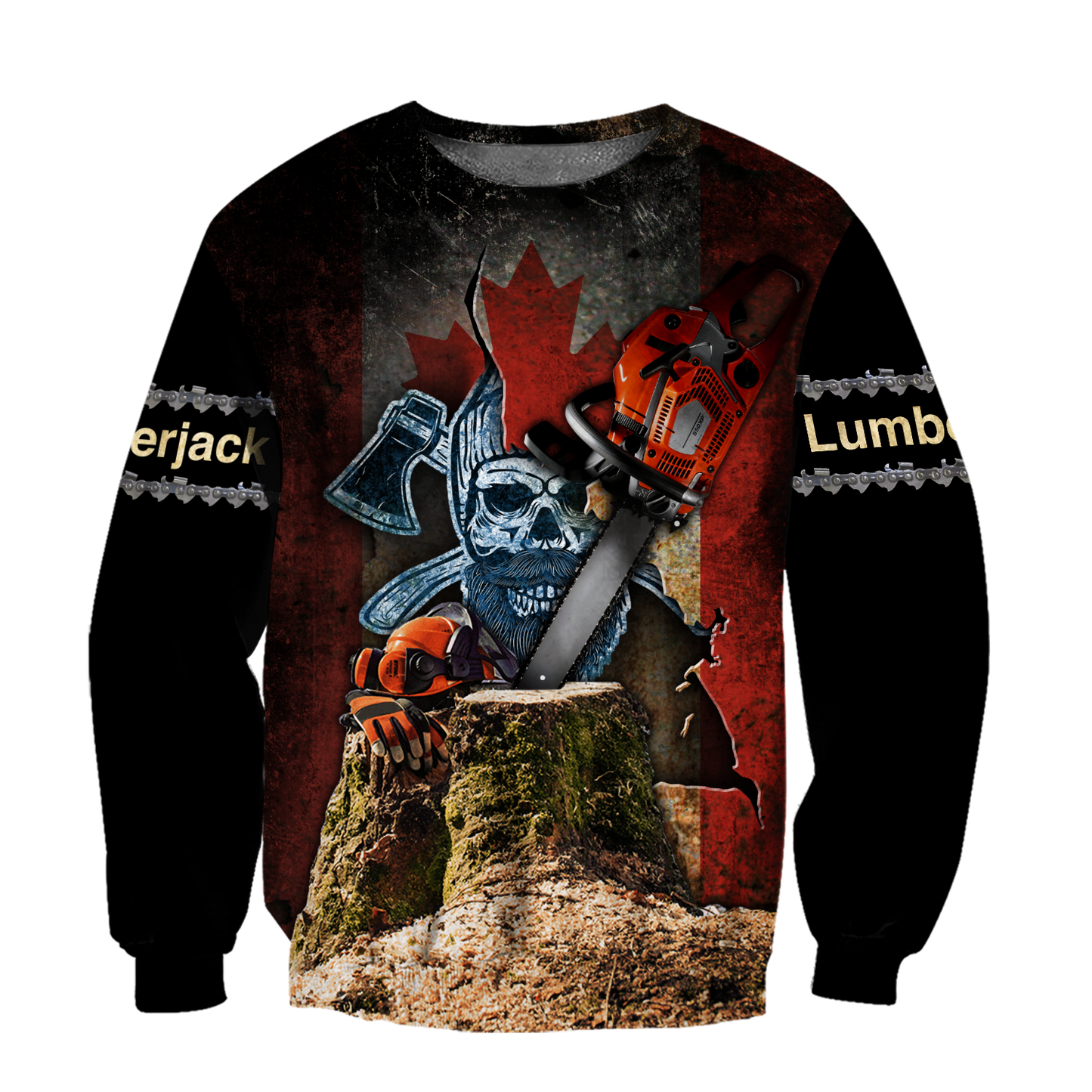 Beautiful Chainsaw Canadian Flag Art 3D All Over Printed Shirts Pi281102 - Amaze Style™-Apparel